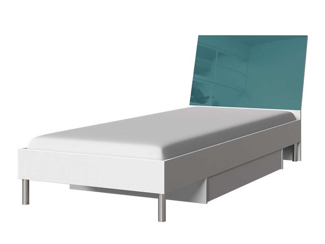 Cama Salmere 102 (Branco + Brilhante Turquesa)
