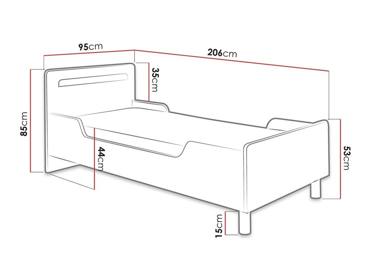 Cama Toledo B107 (Madeira de freixo + Laranja)