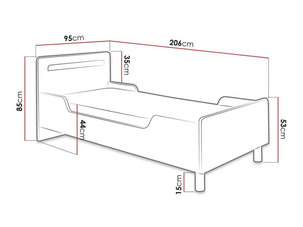 Cama Toledo B107 (Madeira de freixo + Verde)