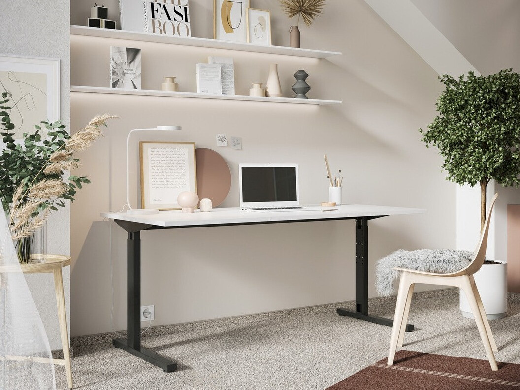 Mesa de escritório Lartesi 106 (Branco + Preto)