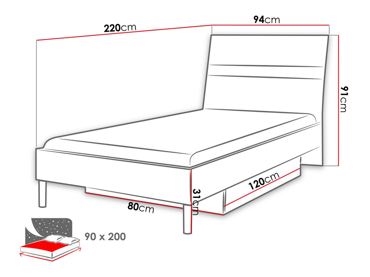Cama Salmere 101 (Branco + Branco brilhante)
