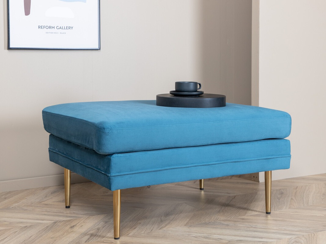 Banco estofado Dallas 2653 (Azul + Dourado)