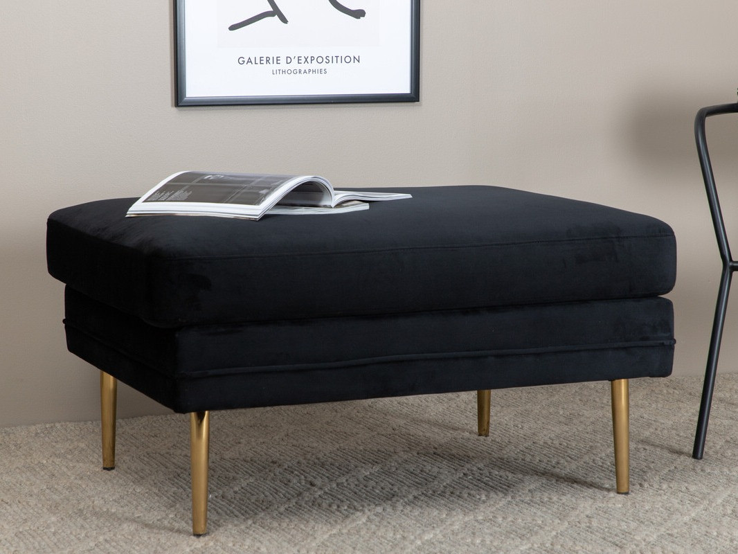 Banco estofado Dallas 2653 (Preto + Dourado)