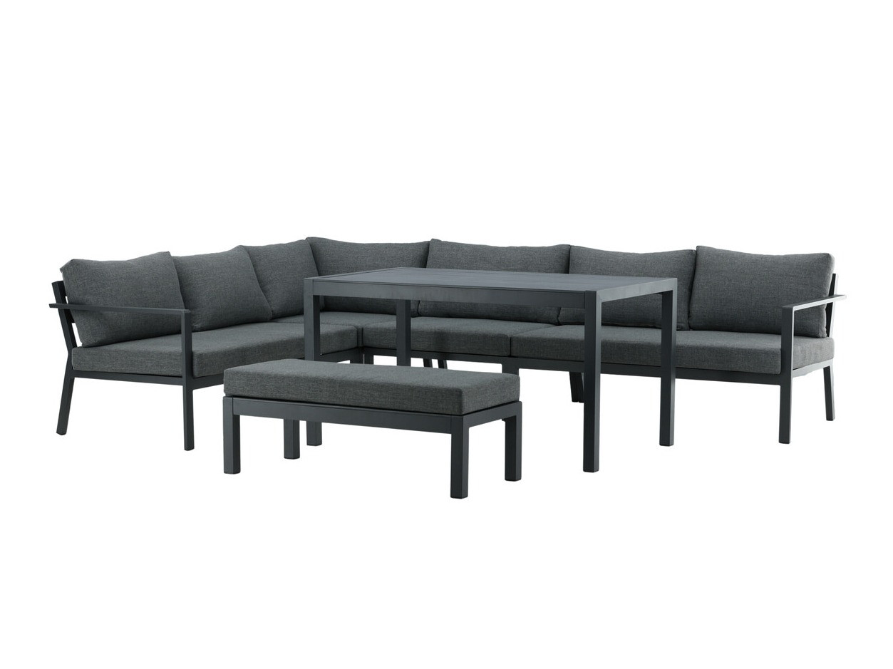 Conjunto de mobiliário para o exterior Dallas 3119 (Preto + Cinzento)