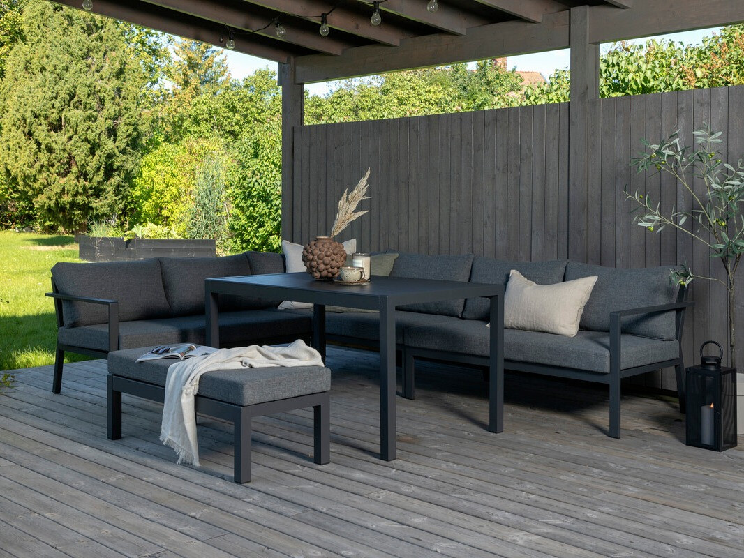 Conjunto de mobiliário para o exterior Dallas 3119 (Preto + Cinzento)