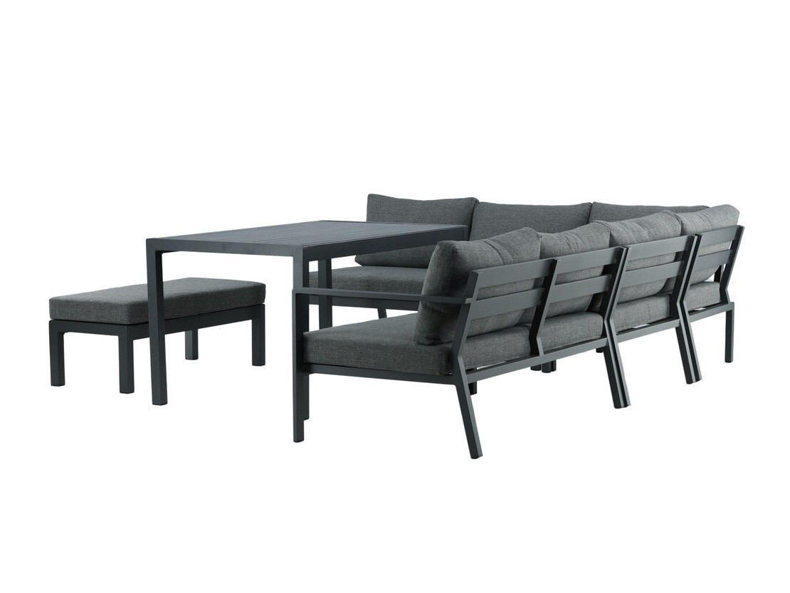 Conjunto de mobiliário para o exterior Dallas 3119 (Preto + Cinzento)