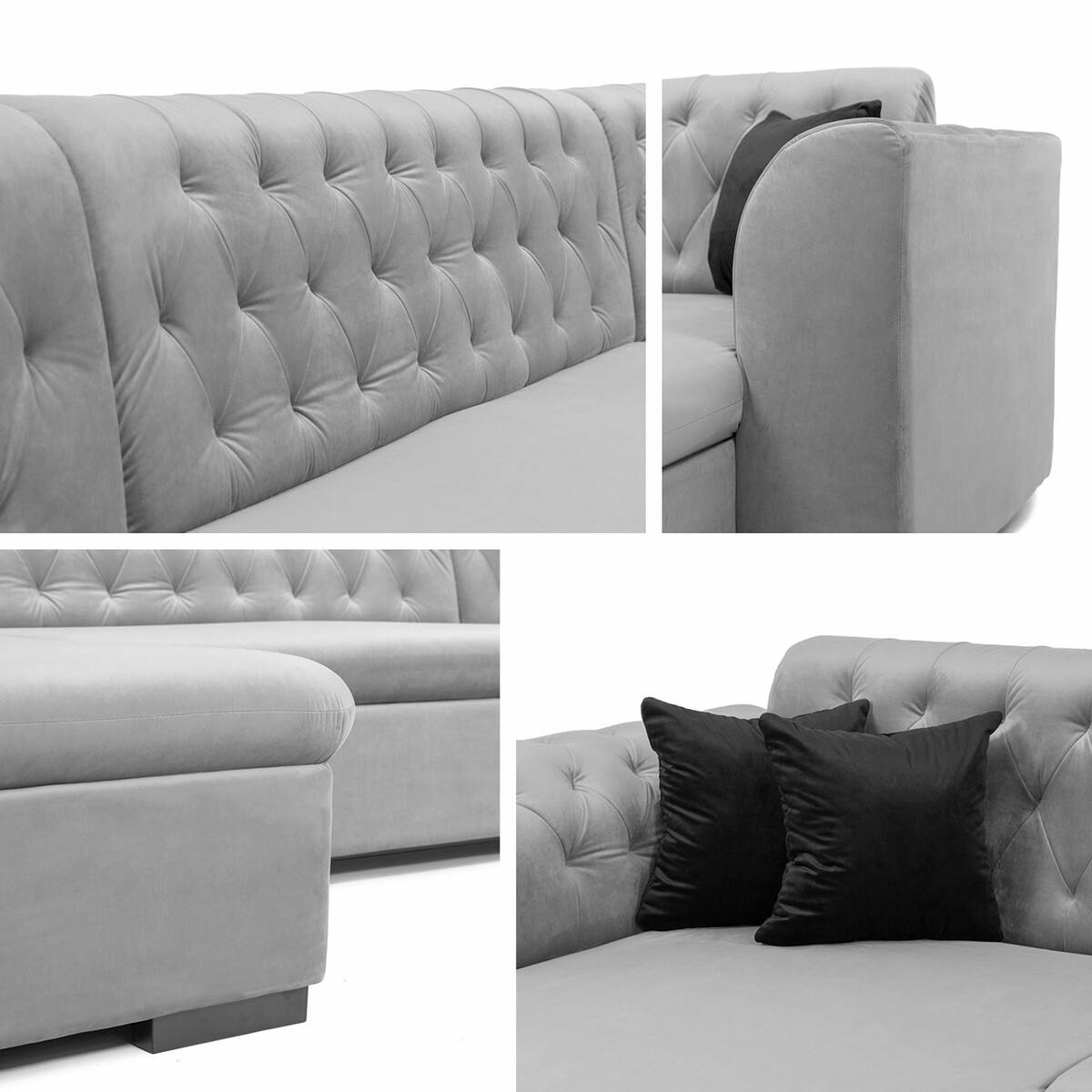 Chesterfield sofá de canto Comfivo 255 (Magic Velvet 2240 + Magic Velvet 2217)