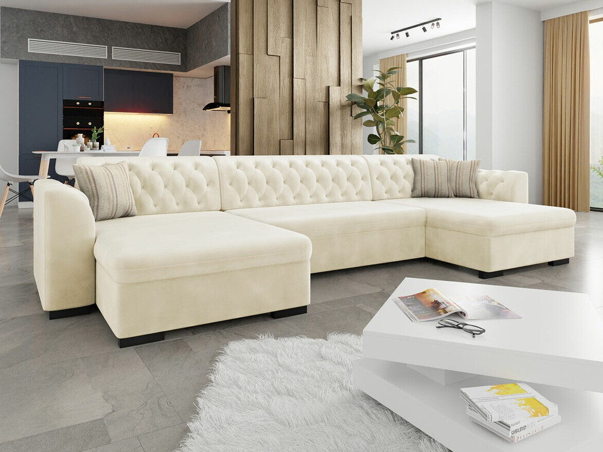 Chesterfield sofá de canto Comfivo 255 (Magic Velvet 2250 + Senegal 825)