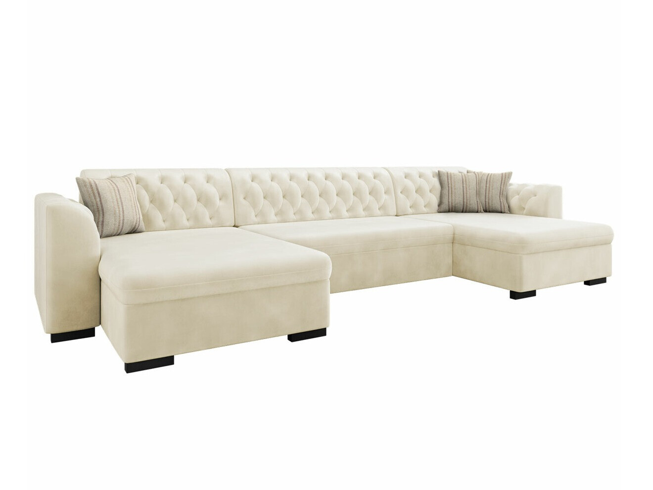 Chesterfield sofá de canto Comfivo 255 (Magic Velvet 2250 + Senegal 825)