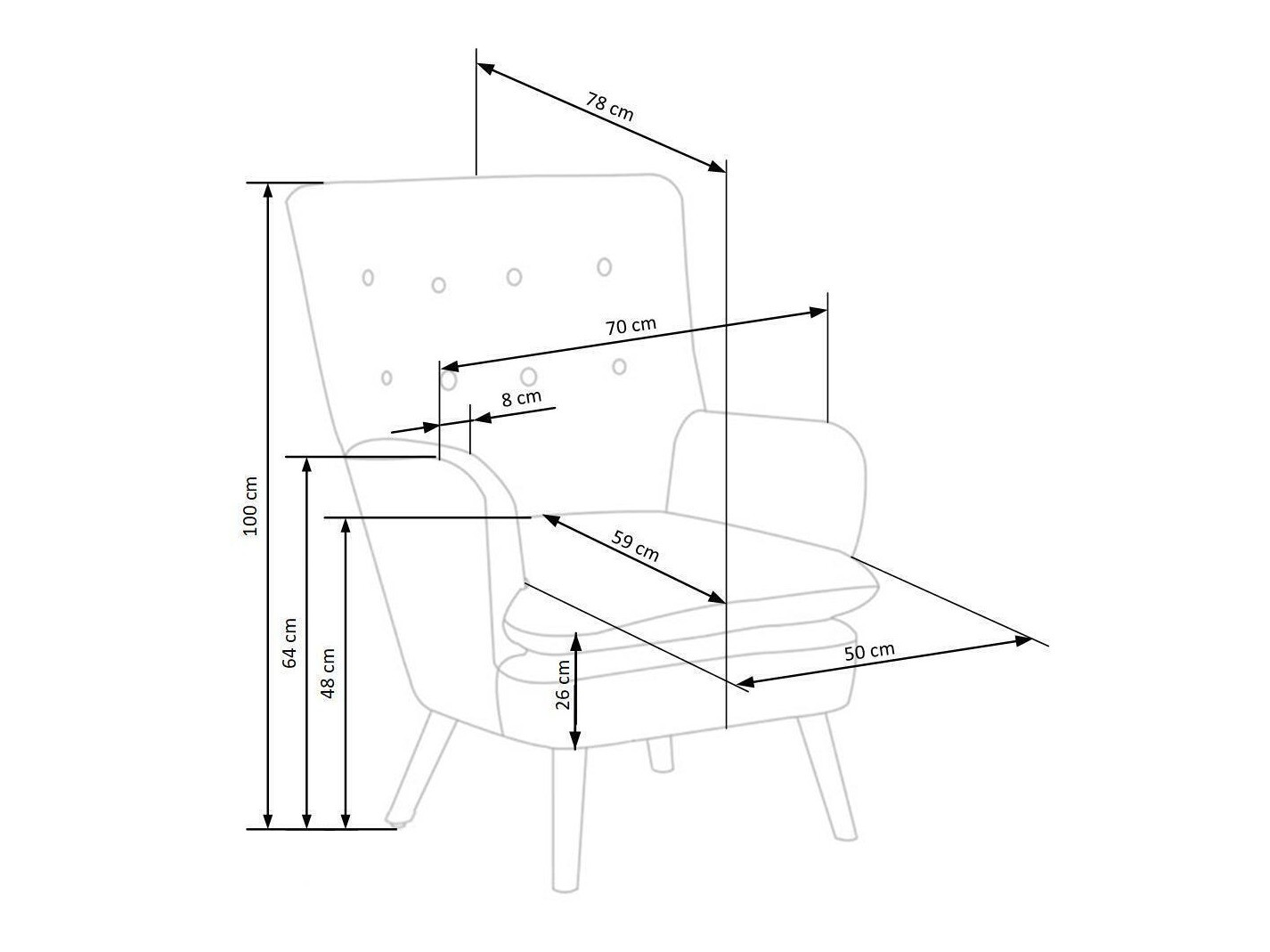 Poltrona Houston 838 (Cinzento + Preto)