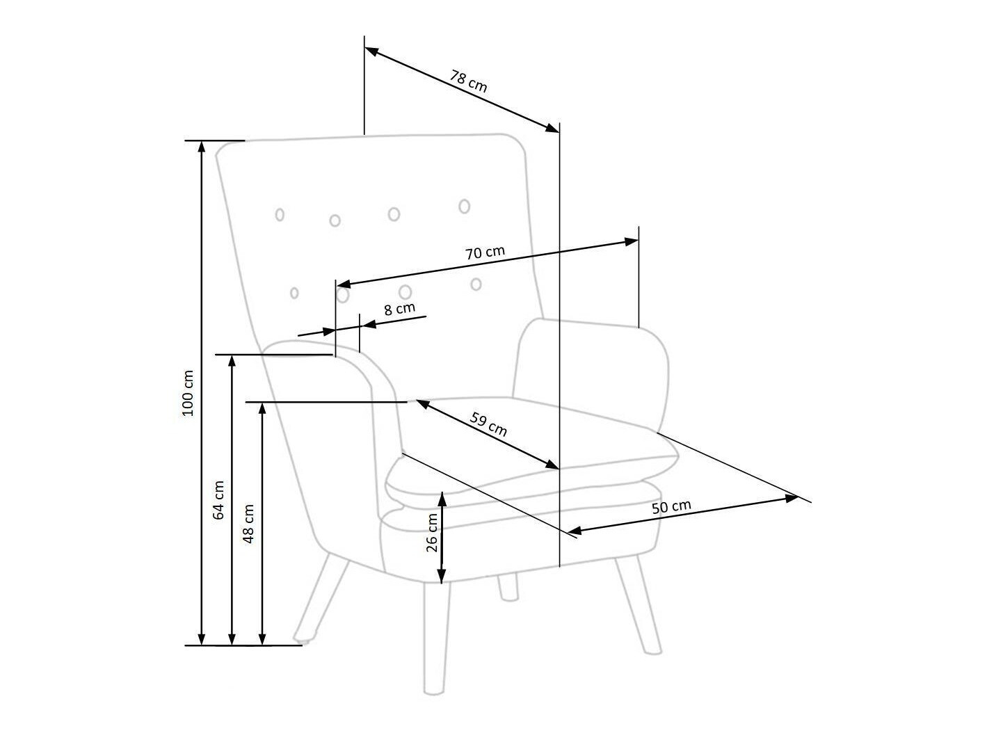 Poltrona Houston 838 (Verde escuro + Madeira clara)