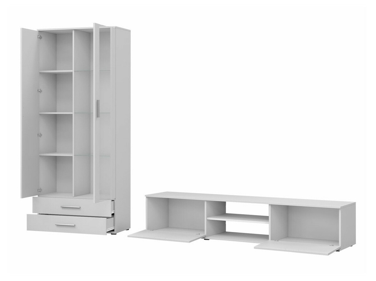 Conjunto para sala de estar Tornola 115 (Preto + Preto brilhante)