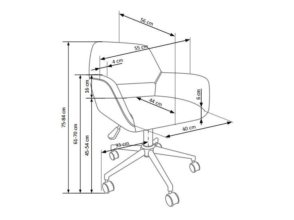 Cadeira de escritório Houston 553 (Cinzento)