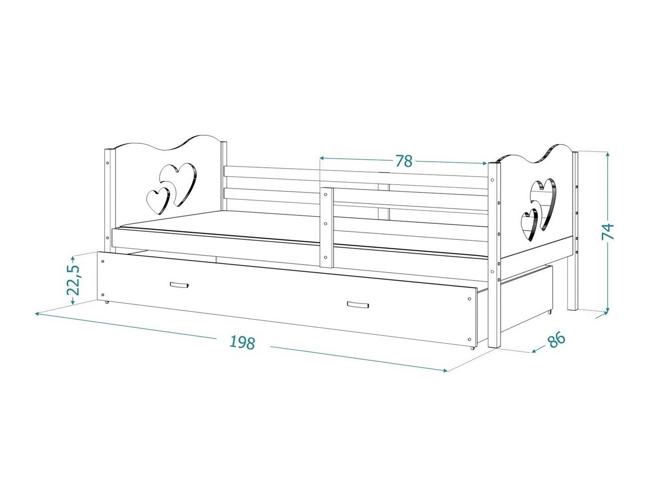 Cama Aurora 163 (Cinzento)