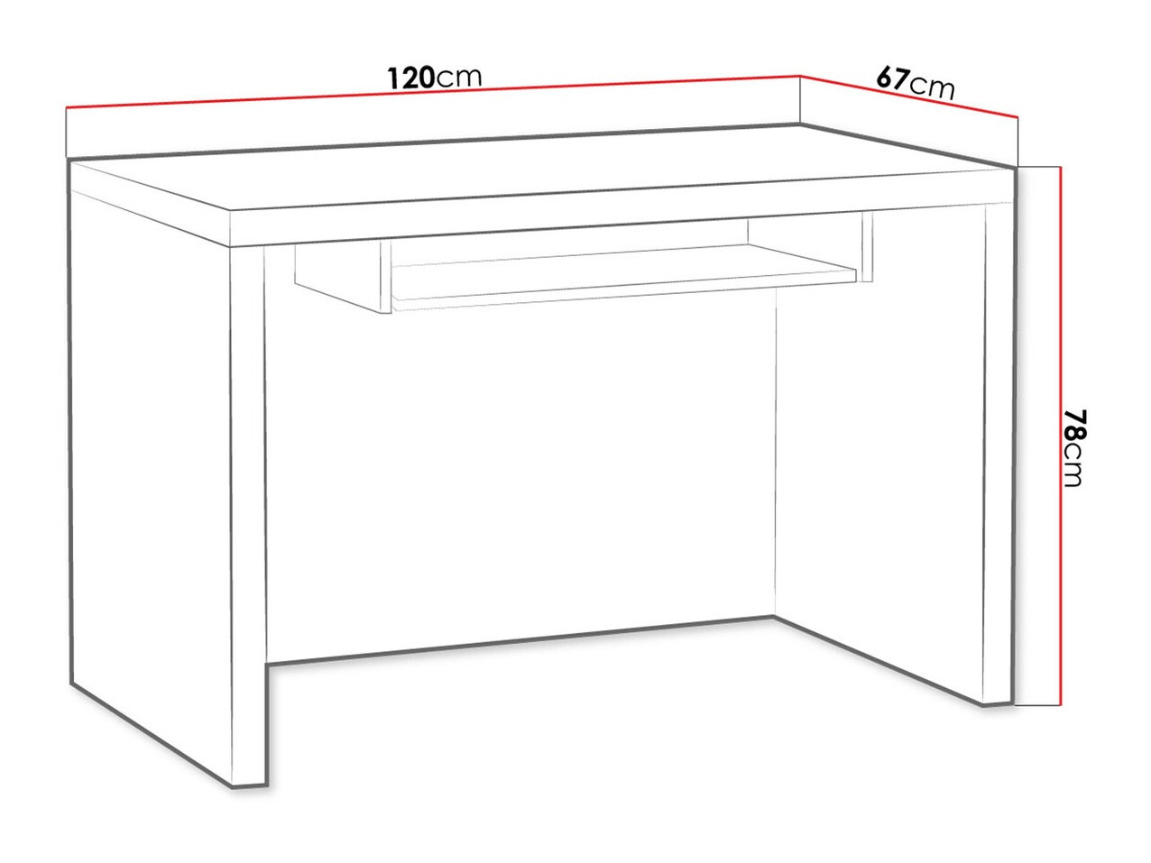 Mesa de escritório Fiomeri 121 (Carvalho escuro santana)