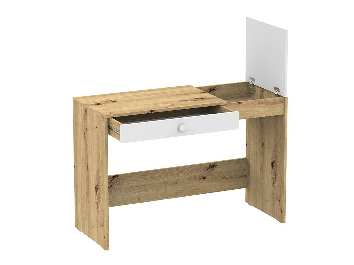 Mesa de escritório Almira 109 (Carvalho Artisan + Branco)