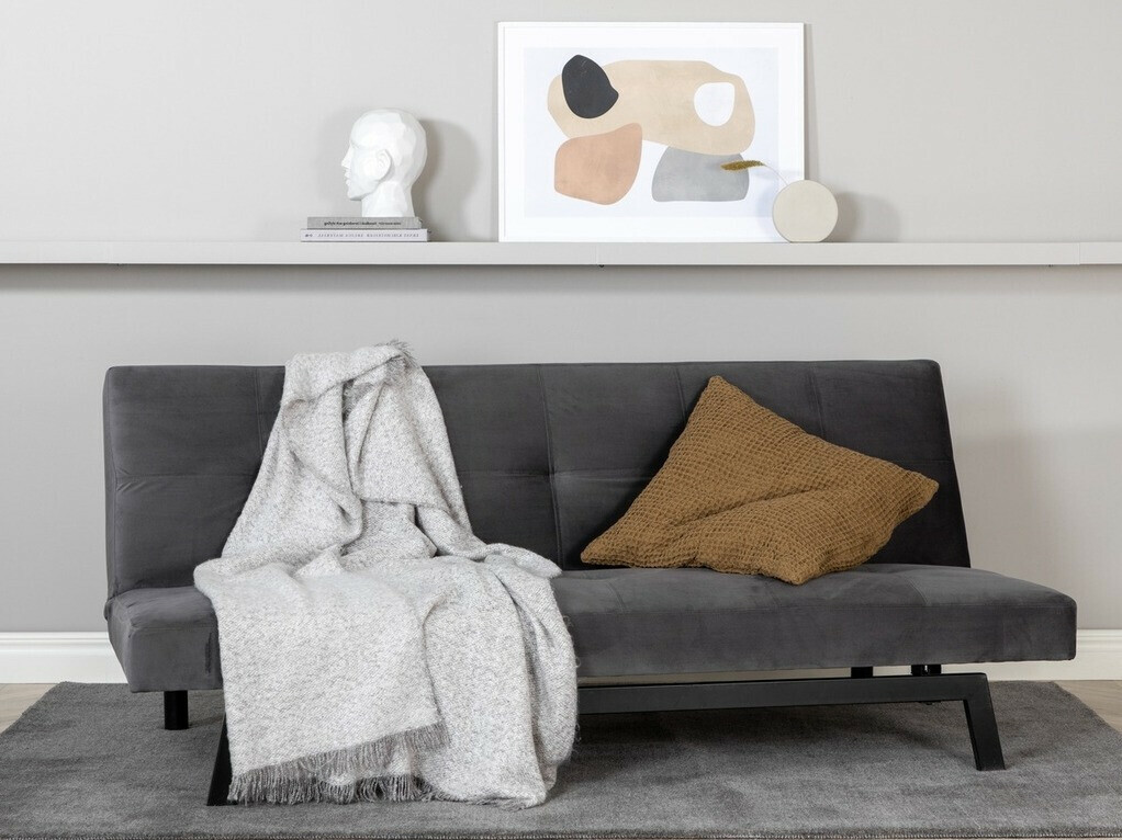 Sofá-cama Dallas 1710 (Cinzento escuro + Preto)