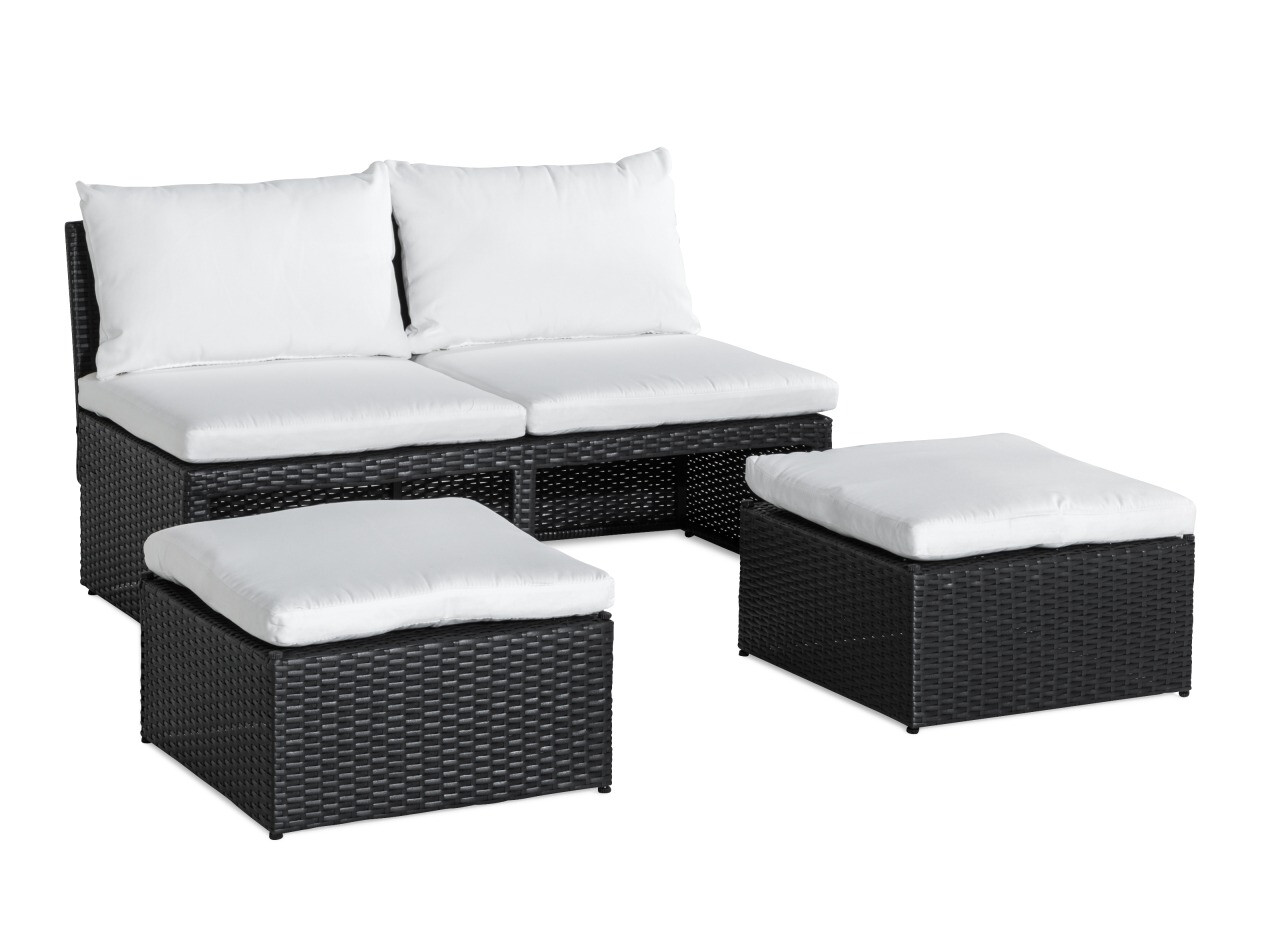 Sofá para o exterior Comfort Garden 1560 (Branco + Preto)