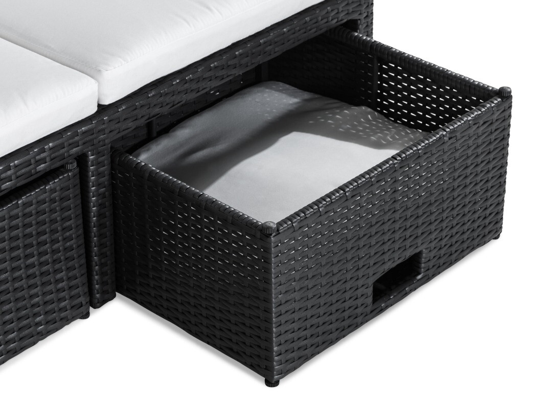 Sofá para o exterior Comfort Garden 1560 (Branco + Preto)