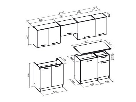 Conjunto de cozinha Houston 856 (Carvalho wotan + Antracite)
