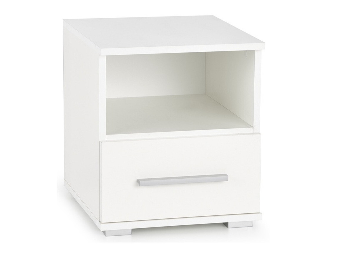 Mesa de cabeceira Cirveso 111 (Branco + Branco brilhante)