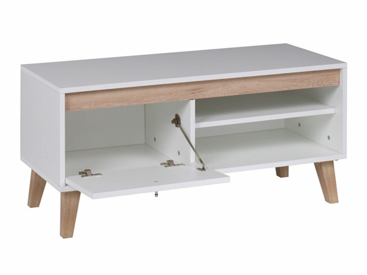 Conjunto para sala de estar Delbene 118 (Carvalho San Remo claro + Mate branco)