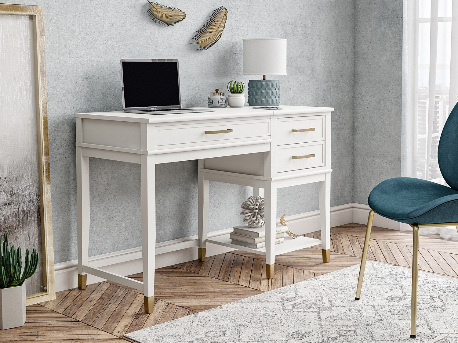 Mesa de escritório CosmoLiving by Cosmopolitan Belromu 102 (Branco)