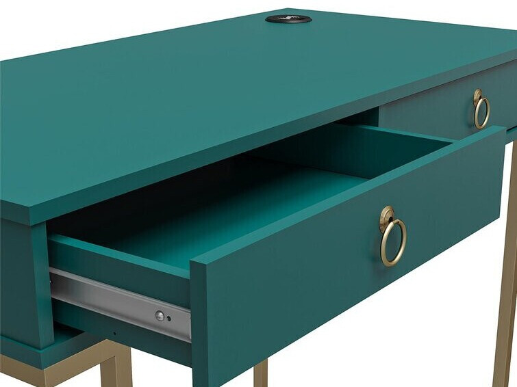 Mesa de escritório CosmoLiving by Cosmopolitan Fersale 100 (Turquesa + Dourado)