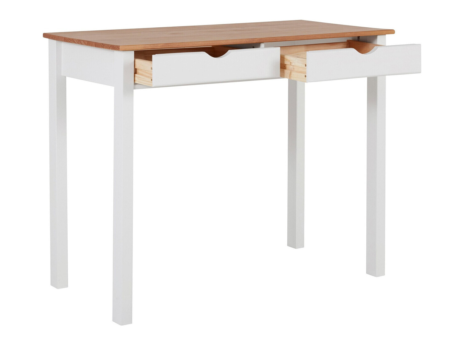 Mesa de escritório Denton 133 (Branco + Madeira clara)