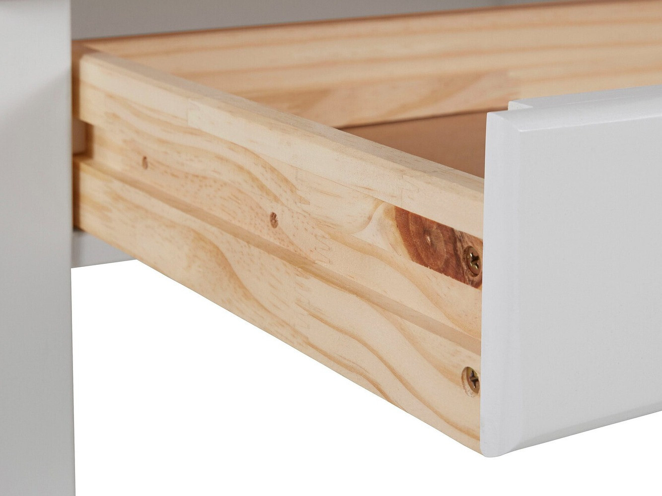 Mesa de escritório Denton 133 (Branco + Madeira clara)