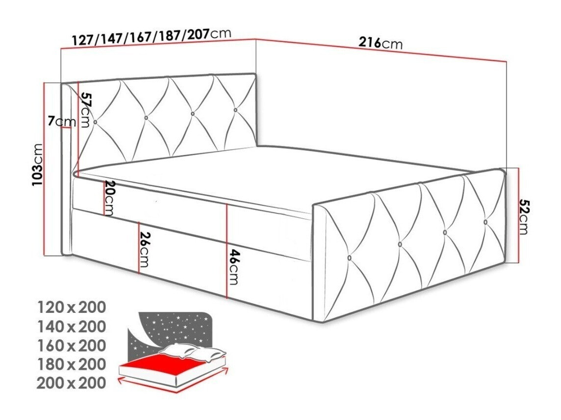 Cama continental Litus I (Mono 244)