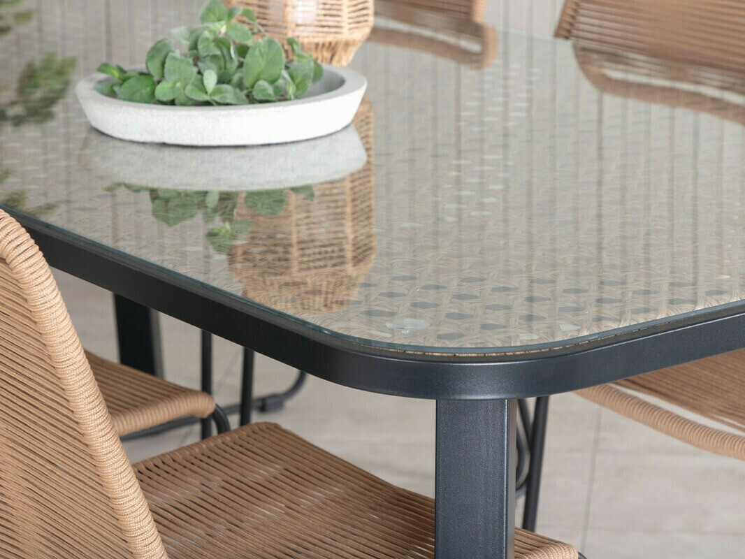 Conjunto de mesa e cadeiras Dallas 2477 (Castanho claro + Preto)