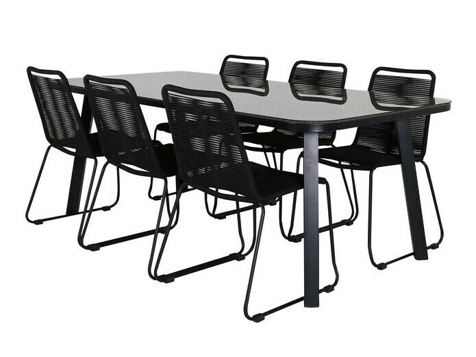 Conjunto de mesa e cadeiras Dallas 2477 (Preto)