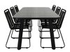 Conjunto de mesa e cadeiras Dallas 2477 (Preto)