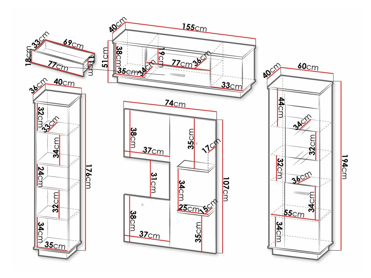 Conjunto para sala de estar Tenodeu 115