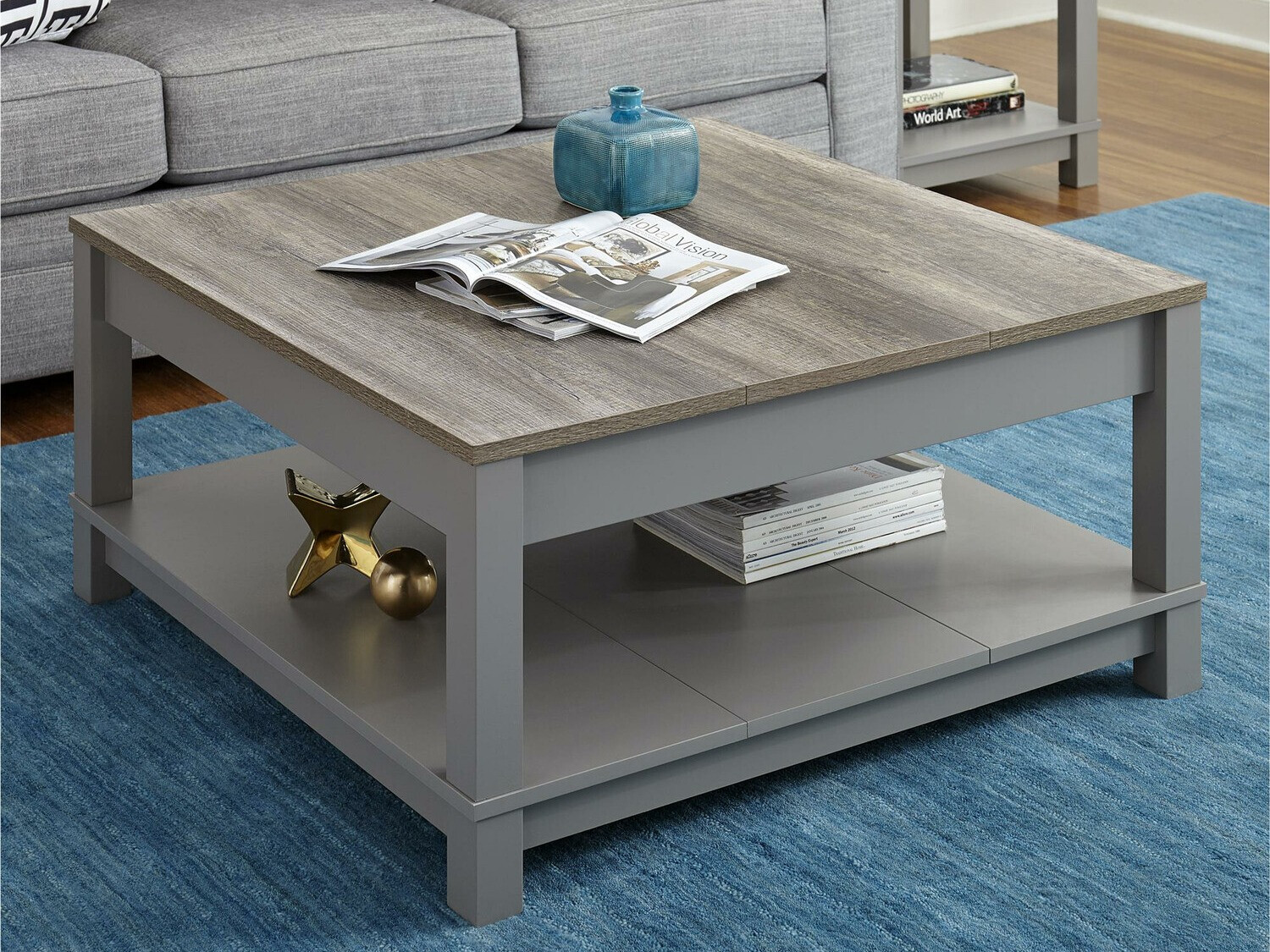 Mesa de centro Tulsa 300 (Cinzento + Castanho claro)