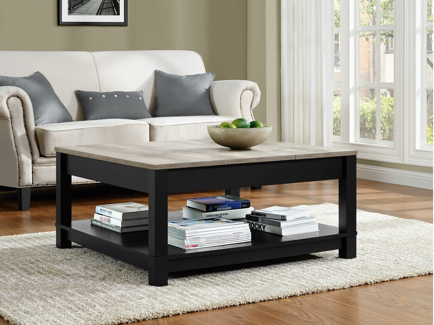 Mesa de centro Tulsa 300 (Preto + Castanho claro)