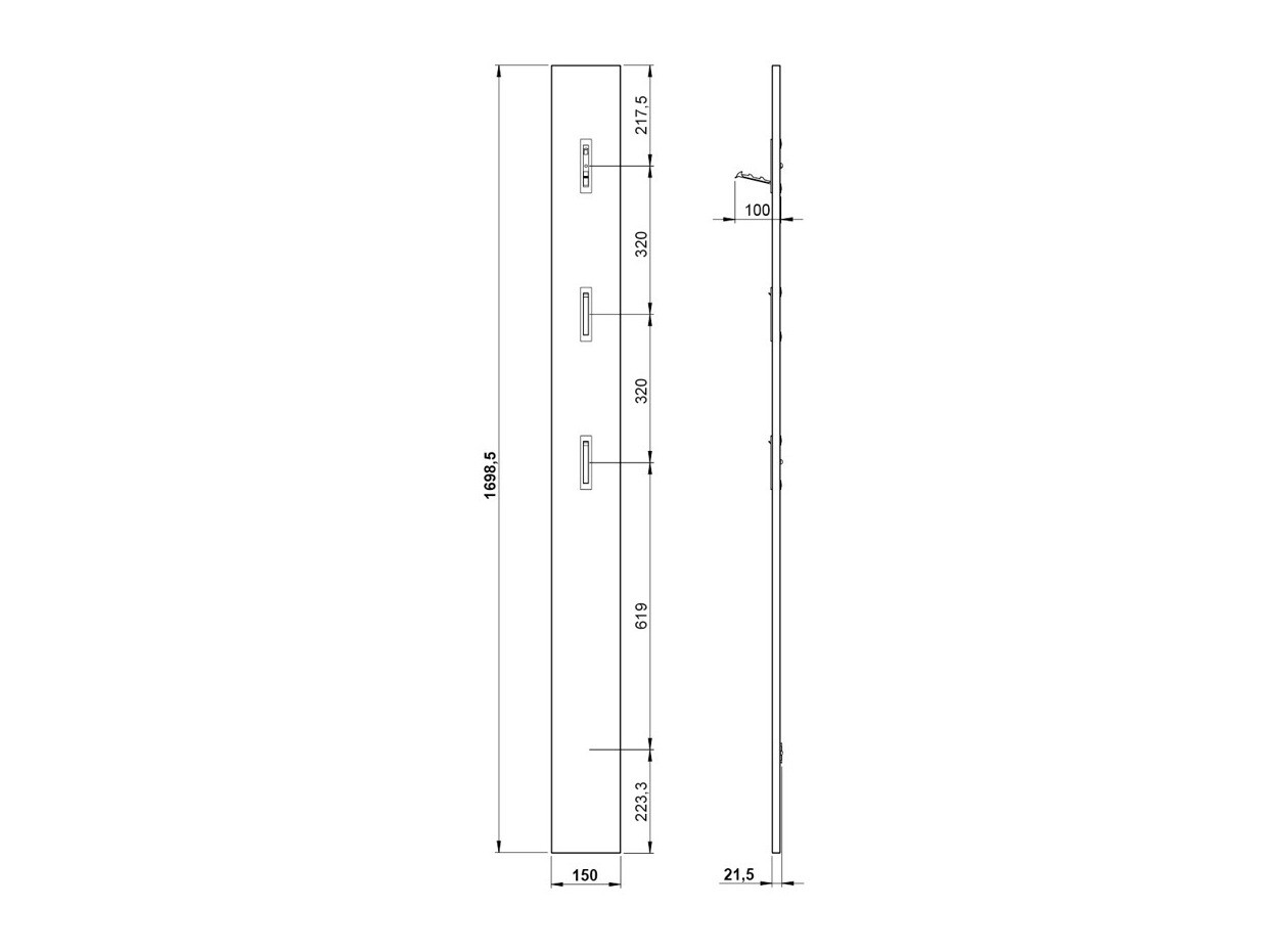 Cabideiro Cirsale 100 (Cinzento claro)