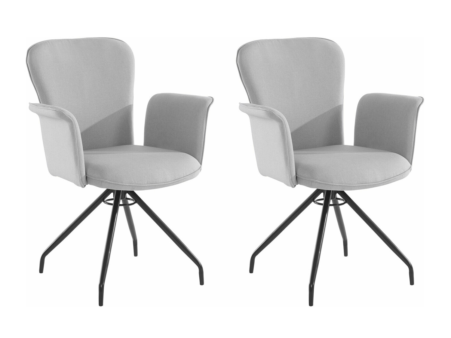 Conjunto de cadeiras Denton 537 (Cinzento claro + Preto)