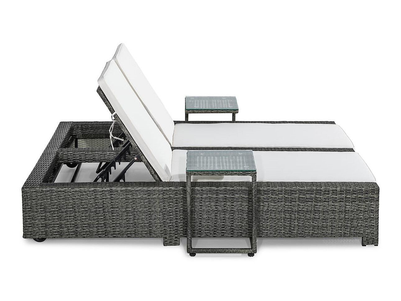 Conjunto de mobiliário para o exterior Comfort Garden 1669 (Preto + Branco)