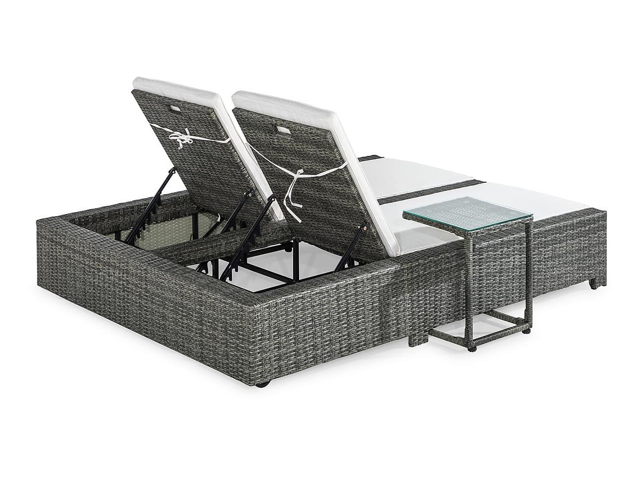 Conjunto de mobiliário para o exterior Comfort Garden 1669 (Preto + Branco)