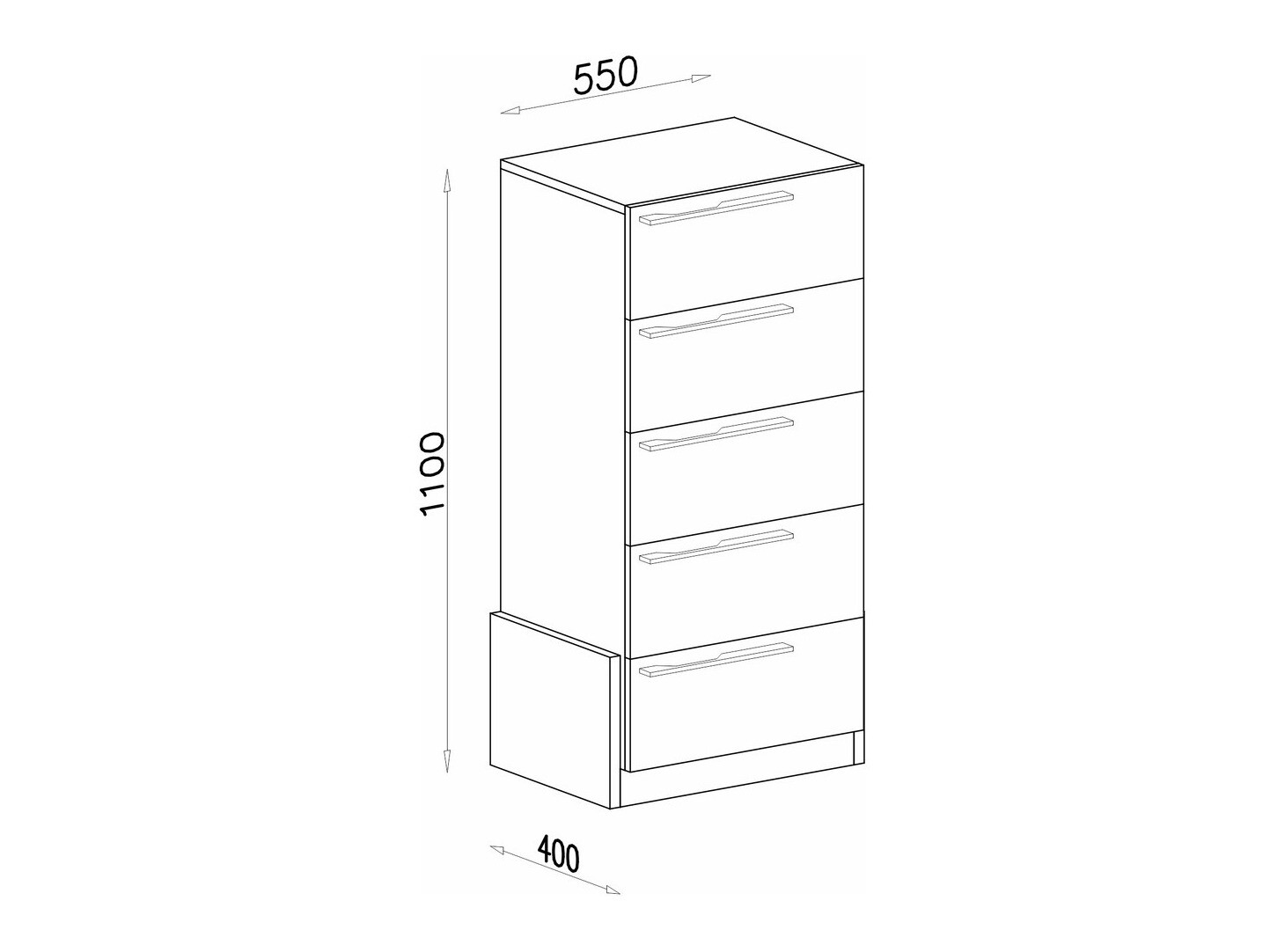 Cómoda Omaha C101 (Branco + Baltimore Noz)