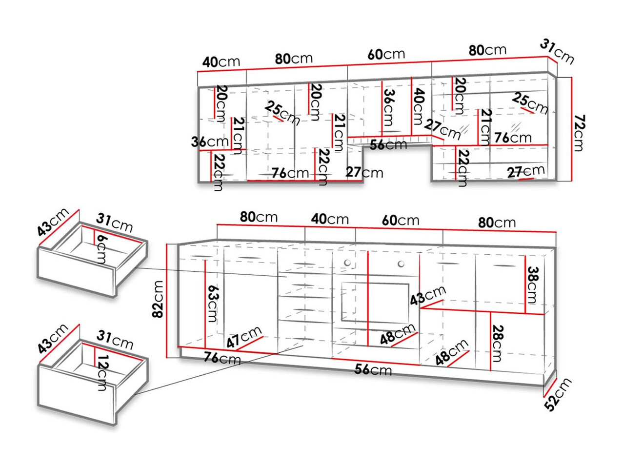 Conjunto para cozinha Tucson 167