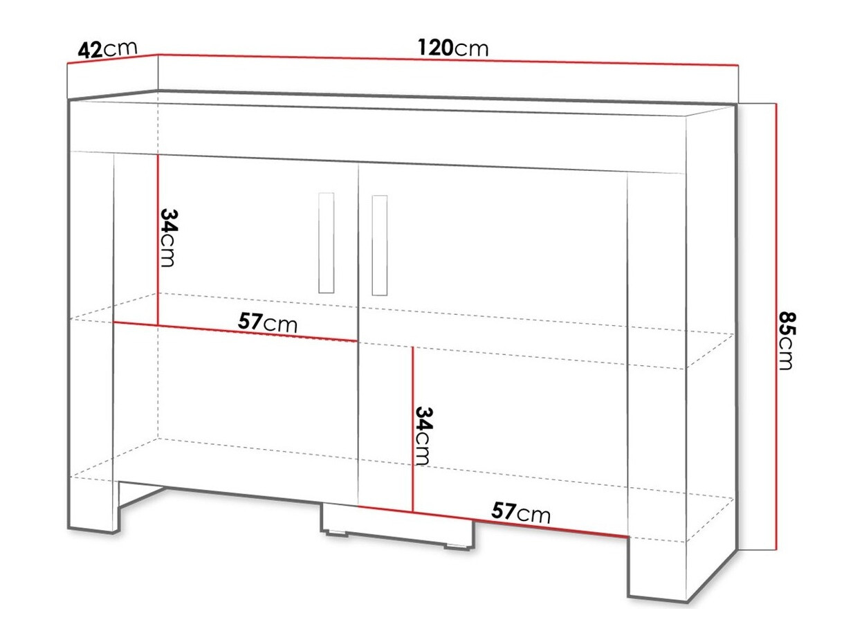 Aparador Melfeli 109 (Milanão carvalho + creme)
