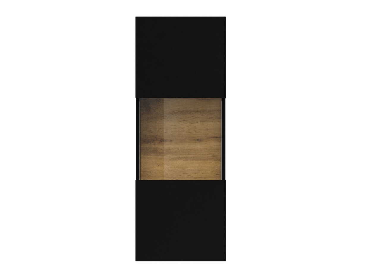 Armário de parede Revmiru 101 (Preto + Carvalho wotan)