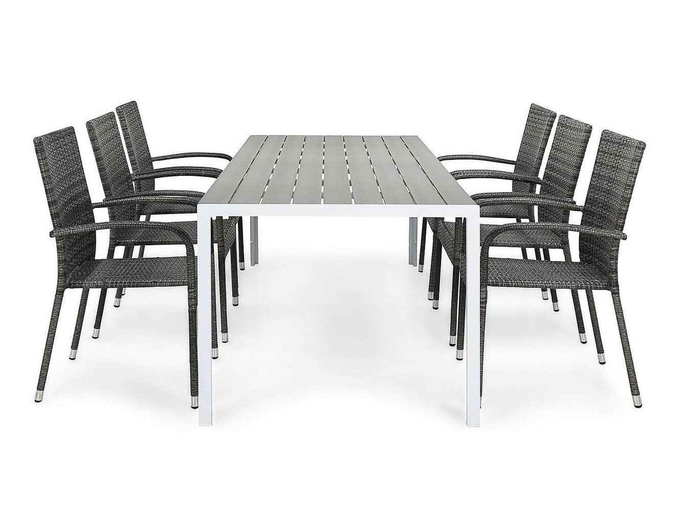 Conjunto de mesa e cadeiras Comfort Garden 1579 (Branco + Cinzento)