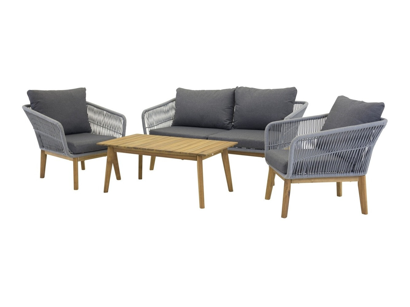 Conjunto de mobiliário para o exterior Dallas 661 (Cinzento + Acácia)