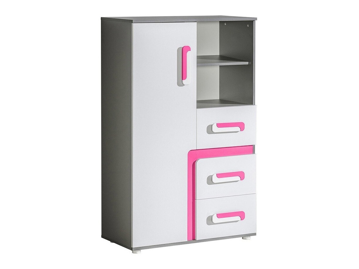 Cómoda Levtala 106 (Antracite + Branco + Rosa)