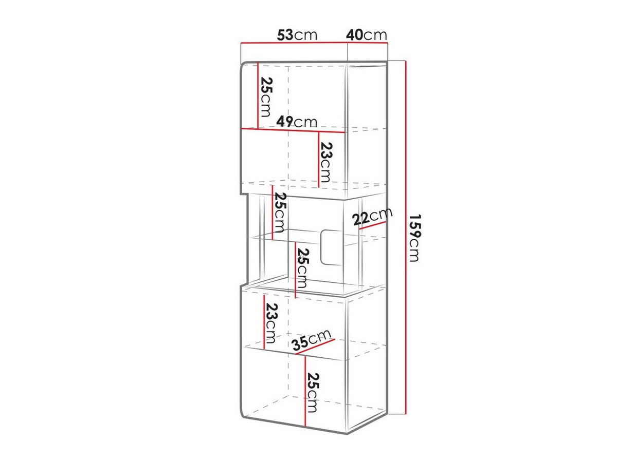 Estante de parede Torsone 109 (Branco + Branco brilhante)