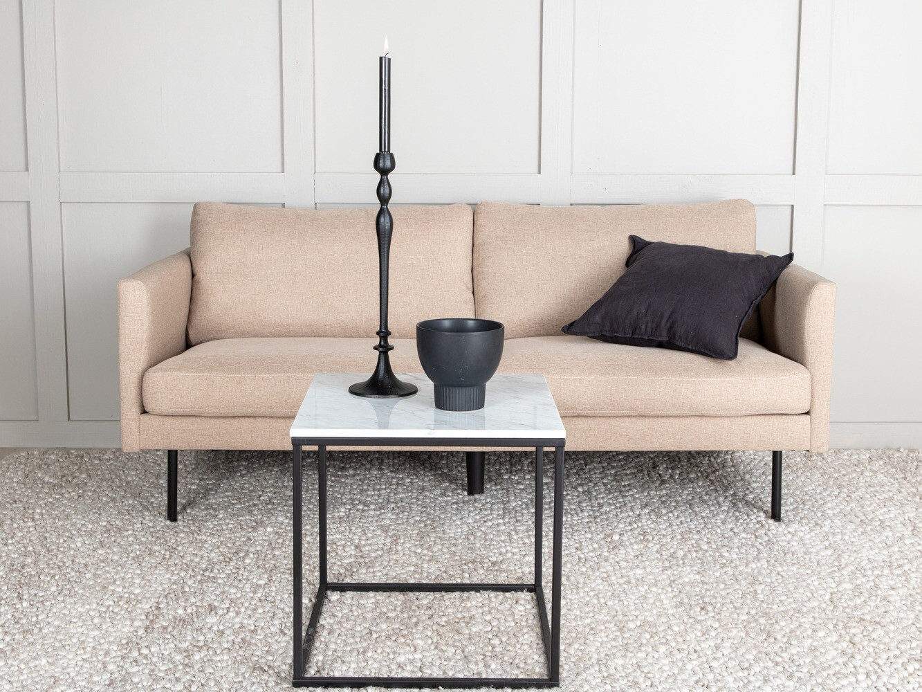 Sofá Fercame 100 (Castanho claro + Preto)